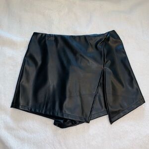 Black Leather Skort